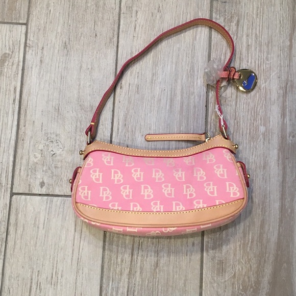 Dooney and Bourke Canvas and Leather Pink Logo Bag - Picture 6 of 8